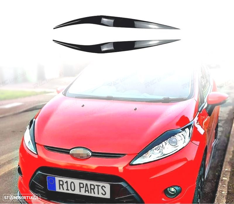 PESTANAS DE FARÓIS FORD FIESTA MK7 13-14 PRETO - 1