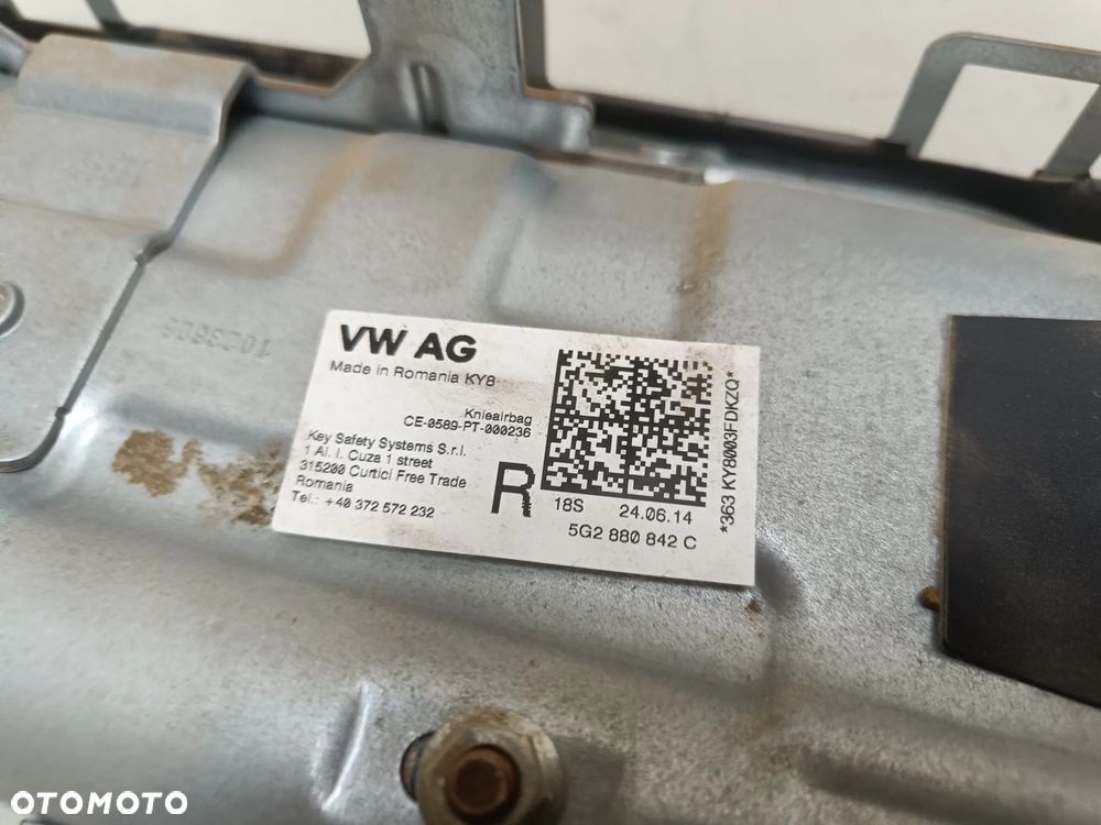 Poduszka kolanowa Seat Leon 3 VW Golf 7 VII Skoda Octavia Audi A3 Airbag 5G2880842C - 9