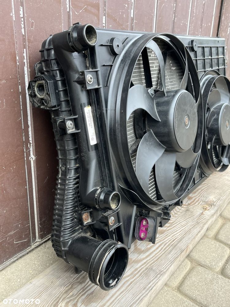 KOMPLET CHŁODNIC WODY KLIMATYZACJI WENTYLATORY CHŁODNICA INTERCOOLER AUDI A3 VW GOLF 5 CADDY TOURAN PASSAT B6 SEAT SKODA 1.6 1.8 BENZYNA 2.0 TDI - 10