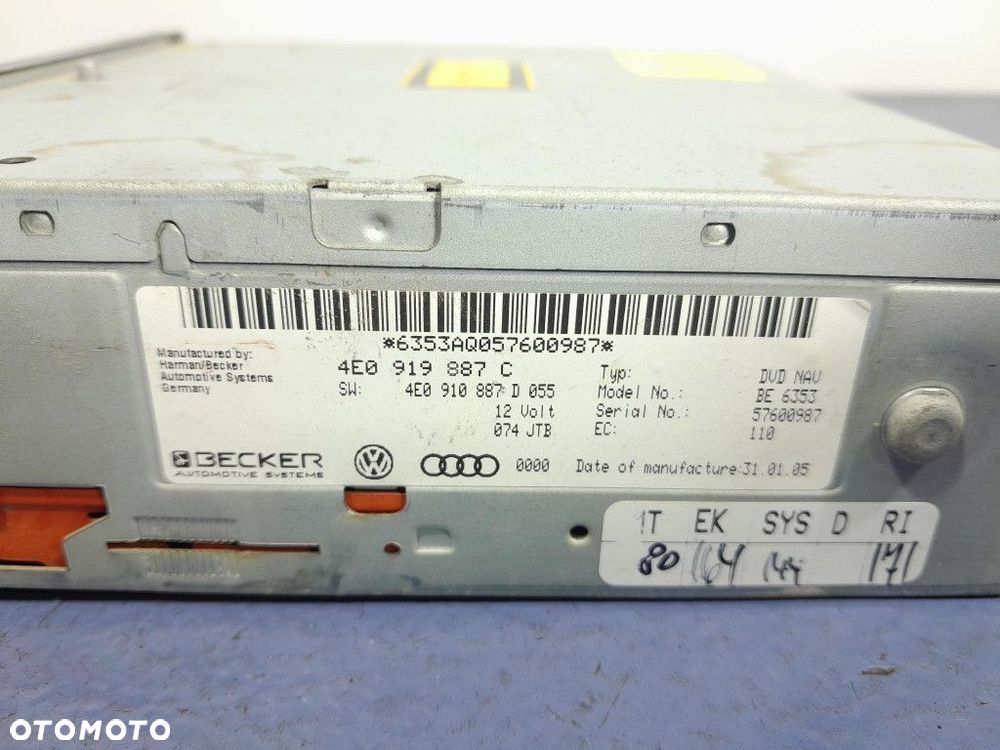 AUDI A6 C6 CZYTNIK NAWIGACJI GPS 4E0910887DX - 5
