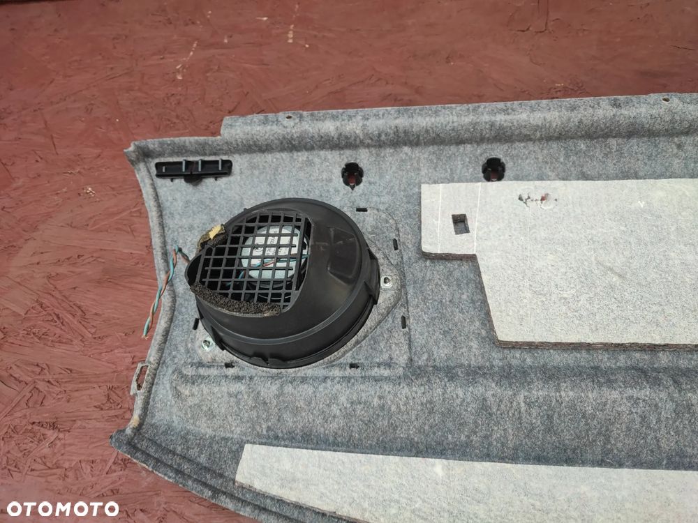 BMW E46 COUPE ORYGINALNA PÓŁKA TYŁ / OSŁONA GRODZI TYŁ + GŁOŚNIKI + ZAŚLEPKI GŁOŚNIKÓW  O NR.  51 46 6 955 325 / 51 46 8 231 125 OEM W DOBRYM STANIE - 15