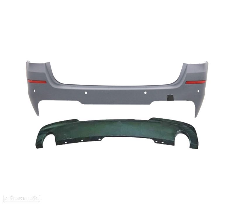 PARA-CHOQUES TRASEIRO BMW F11 TOURING LOOK M PDC DUPLA SAÍDA - 2