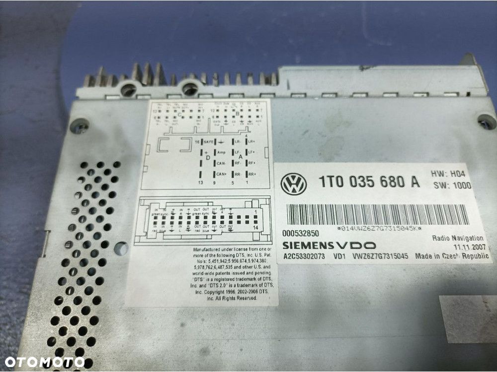 VW PASSAT B6 RADIO RADIOODTWARZACZ NAWIGACJA 1T0035680A - 6