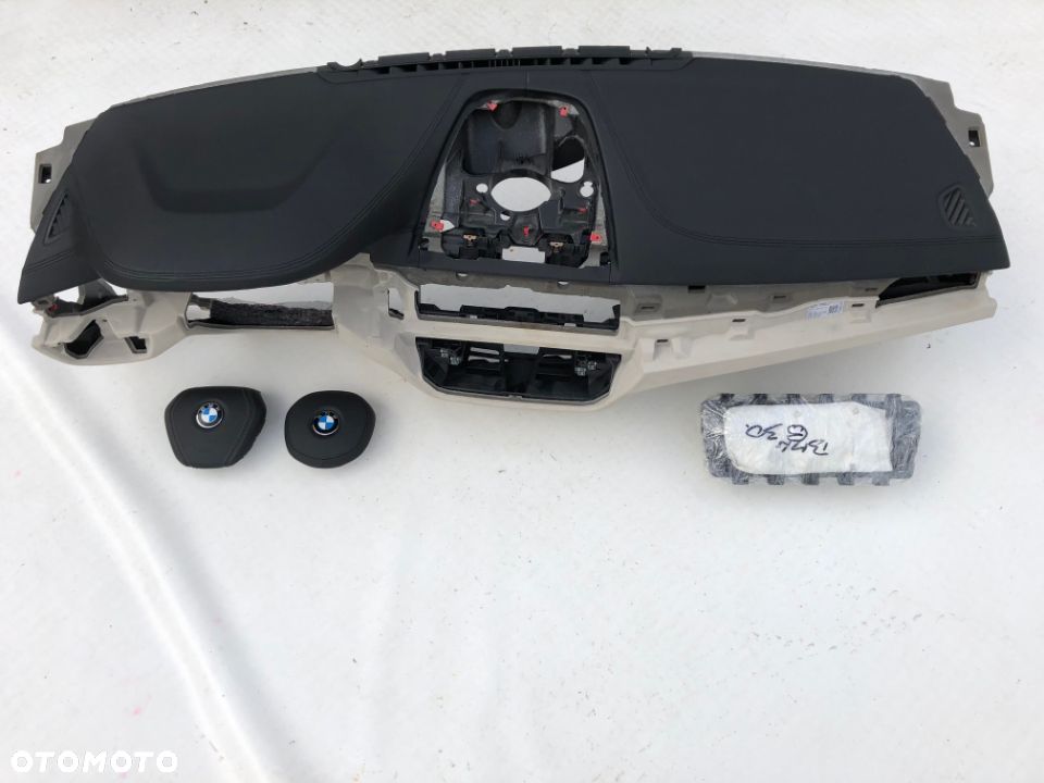 BMW 5 6 G30 G31 G32 F90 DESKA KONSOLA KOKPIT PULPIT PÓŁKA PARAPET PODUSZKI AIRBAG KOLAN PASY SKÓRA - 9