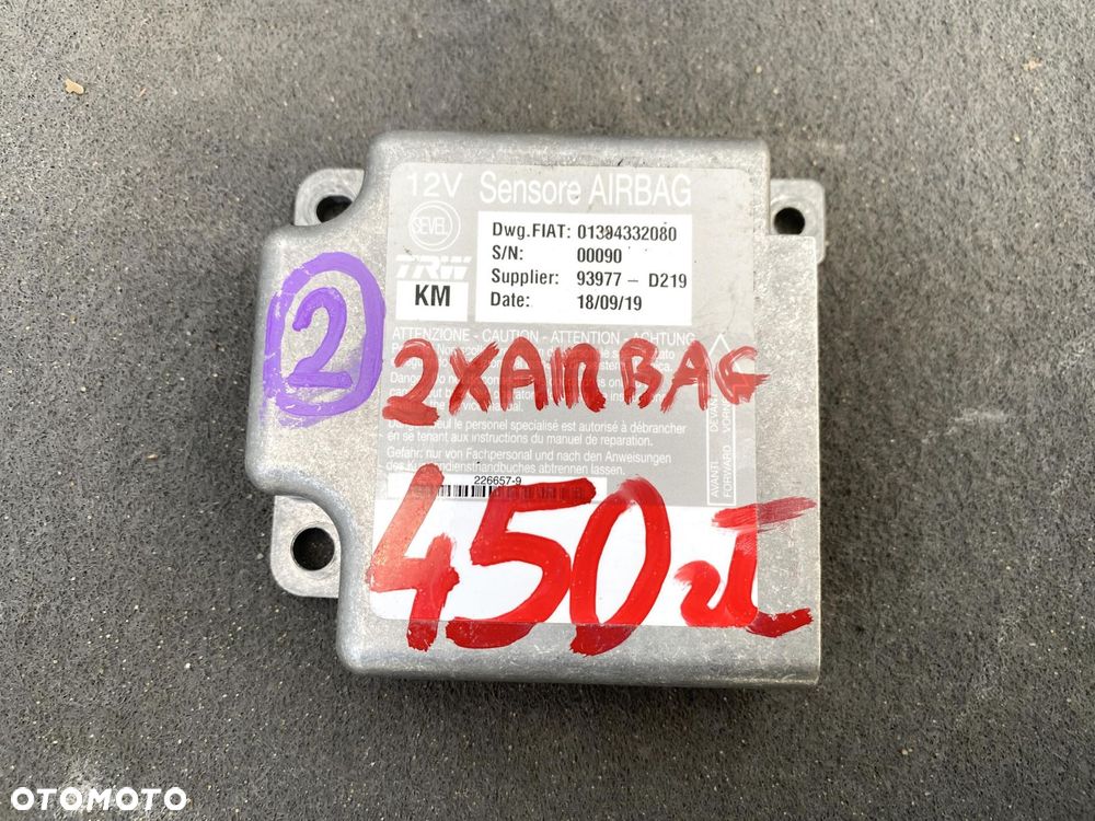 DUCATO BOXER JUMPER 14- SENSOR MODUŁ PODUSZEK AIRBAG 2 PODUSZKI 1394332080 - 1