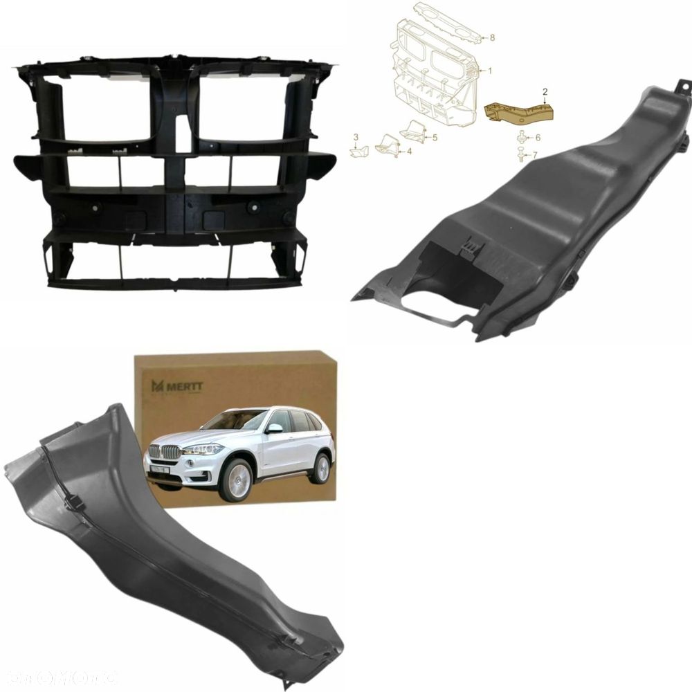 PAS PRZEDNI Wzmocnienie czołowe wlot powietrza KANAŁ BMW X5 F15 X6 F16 - 2