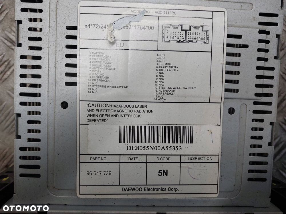 RADIO ODTWARZACZ CHEVROLET CAPTIVA I 96647739 AGC-7112RC - 2