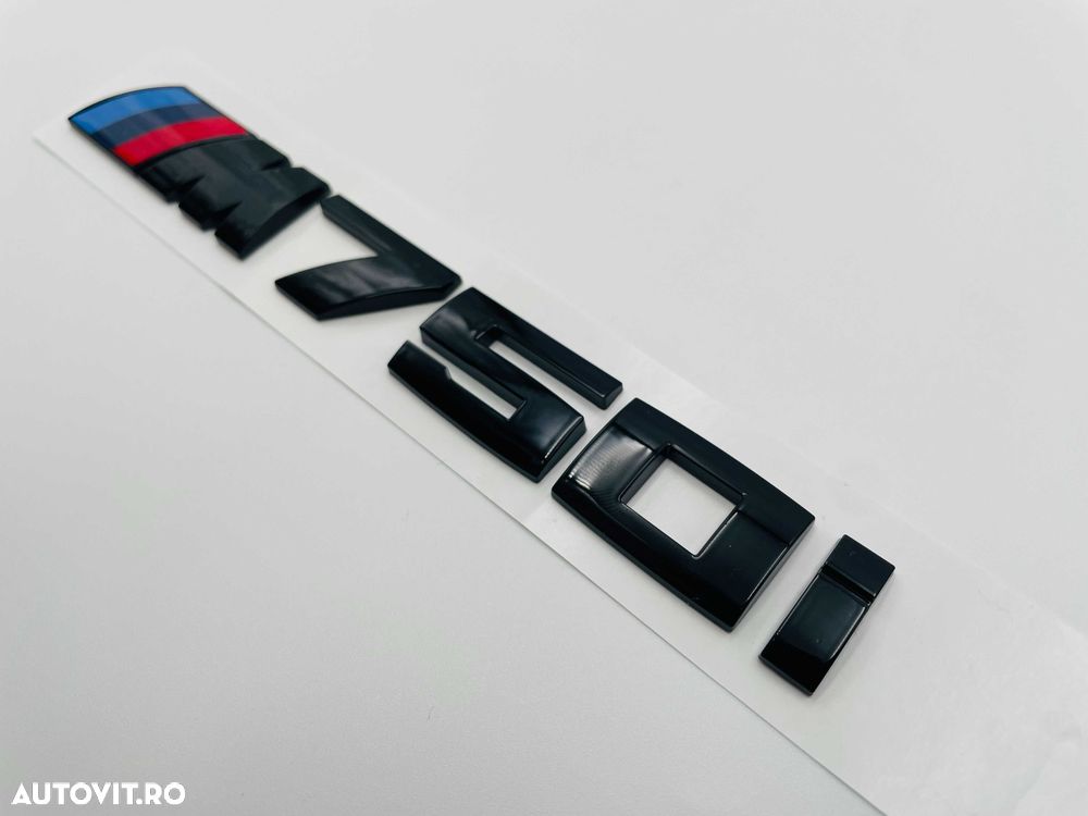 Emblema compatibila BMW M750i negru - 3