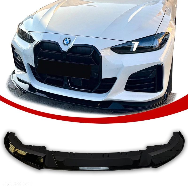 BMW G26 Przednia Dokładka Zderzaka Splitter Spojler Czarny Połysk - 1