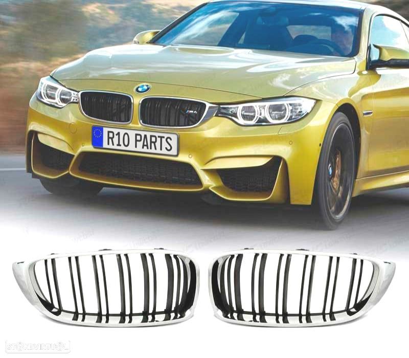 GRELHAS BMW F32 F33 F36 M4 LOOK PRETO CROMADO - 1