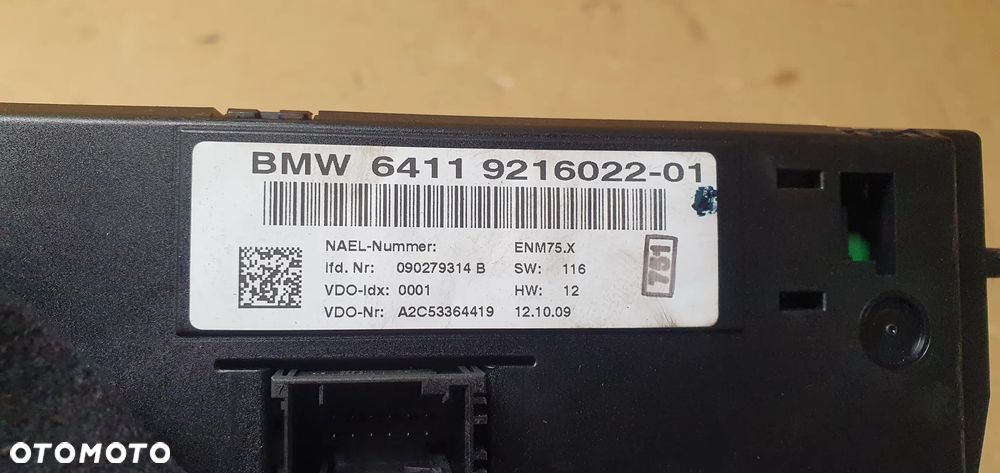 Panel nawiewu powietrza klimatyzacji grzania foteli BMW I E81 E87 9216022 - 7