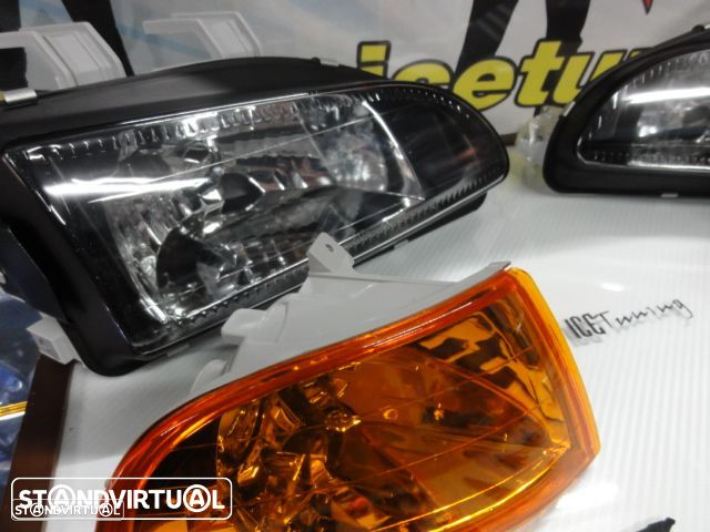 Farois frontais Honda civic 92-95 4 portas EG8, EG9, EH8, EH9 euro look  Fundo + piscas frontais - 11