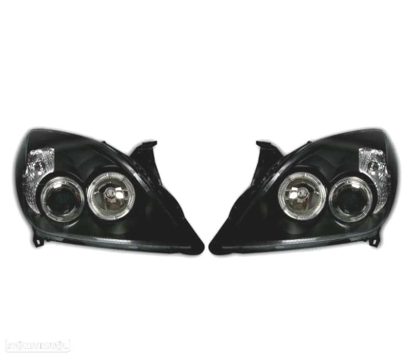 FARÓIS OPEL VECTRA C 05-08 SIGNUM 05-08 ANGEL EYES FUNDO NEGRO - 1
