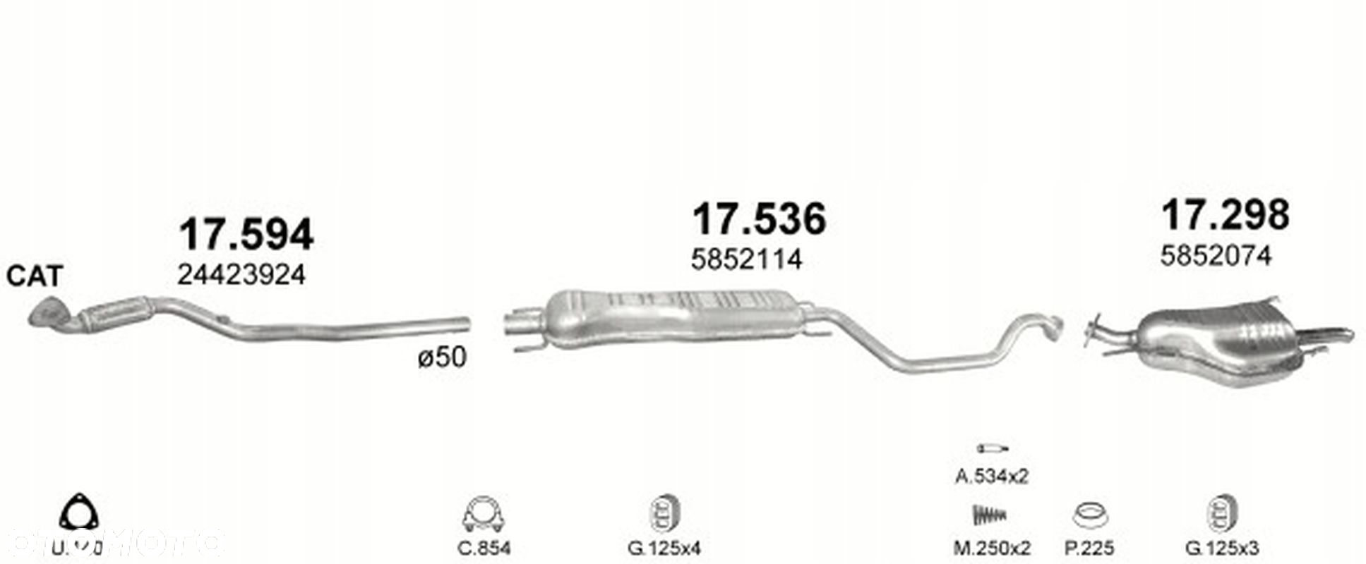 Opel Zafira A 1.6/1.8/2.2 (1999, 2005) Tłumik Środkowy - 3