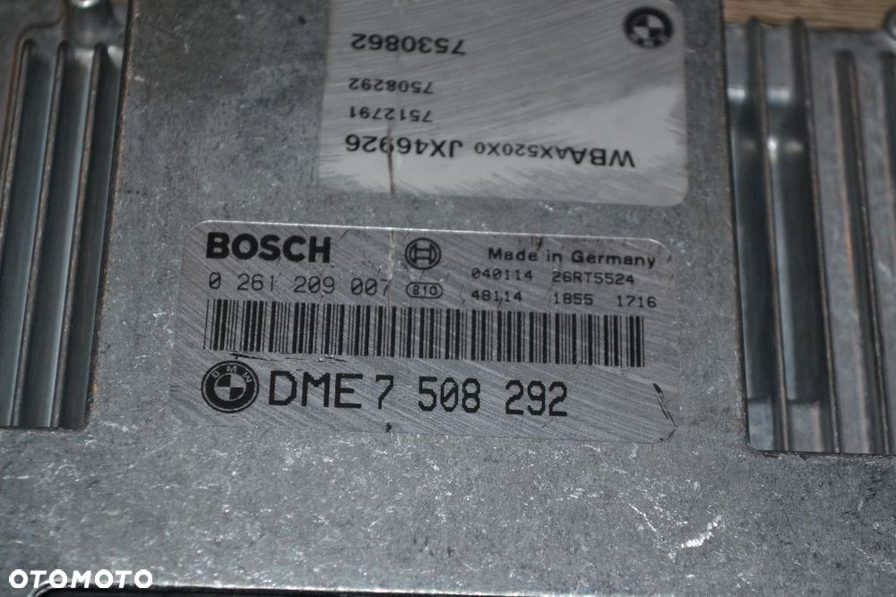 BMW E46 LIFT 2,0 N42B20A KOMPUTER STEROWNIK SILNIKA 7508292 0261209007 - 2