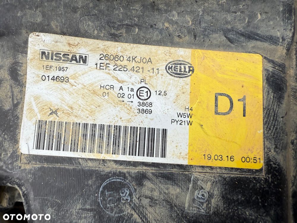 Lampa przednia NISSAN NAVARA D23 KOMPLET EUROPA ORYGINALNE HELLA - 7