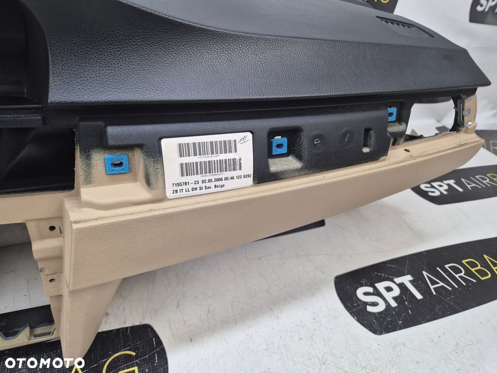 BMW E90 NAVI DESKA ROZDZIELCZA DÓŁ BEŻ KONSOLA KOKPIT PULPIT PODUSZKI AIRBAG AIR BAG NAPINACZE KIT SET - 12