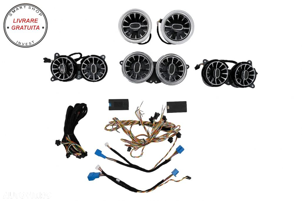 Pachet Grile de aerisire Ornament Difuzor Tweeter LED rotativ 4D 64 culori Mercede- livrare gratuita - 5