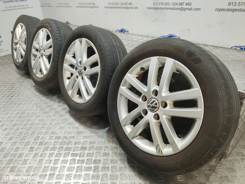 Conjunto de jantes 17 Cleveland Borbet Volkswagen Touran 1T3 2° Facelift 2010 a 2015 6,5J ET50 5x112 Original - 2
