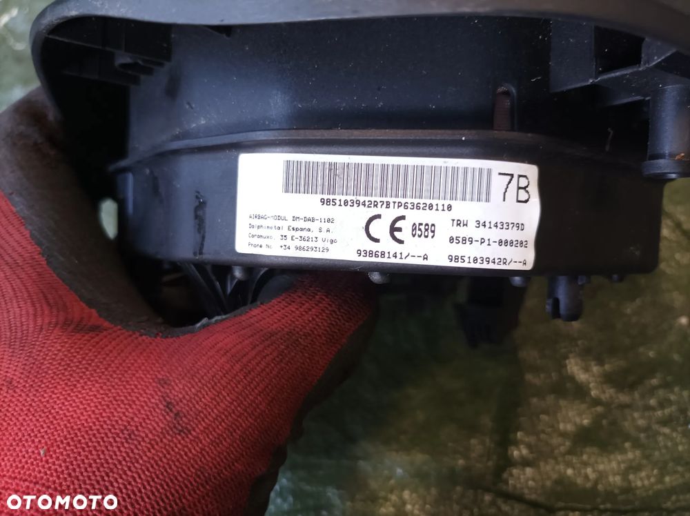 Renault Trafic III poduszka powietrzna airbag kierowcy 985103942R - 3