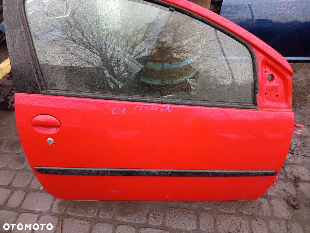DRZWI PRAWE PRZEDNIE CITROEN C1 PEUGEOT 107 TOYOTA AYGO 3-DRZWI ZAMEK KLAMKA SZYBA PODNOŚNIK EL. - 4