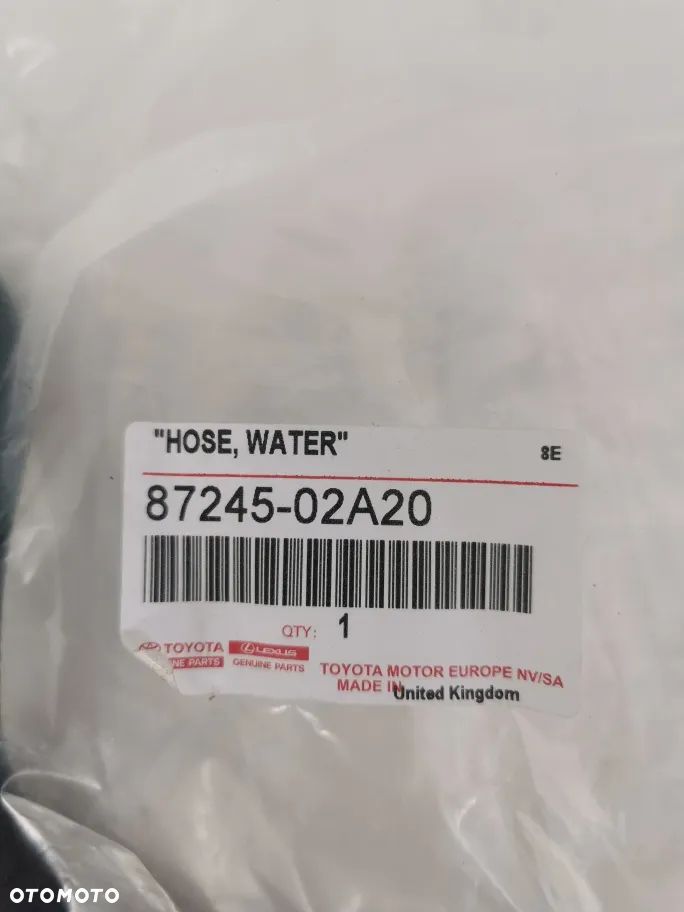 Toyota Auris  Verso Avensis przewód wąż  wody 87245-02A20 - 3