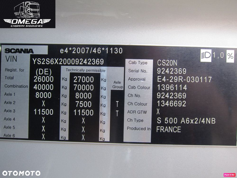Scania S 500 // S500 // 500S / 6X2 PUSHER 70 Ton / poduszki przód // Full LED // Spr Z Niemiec - 5