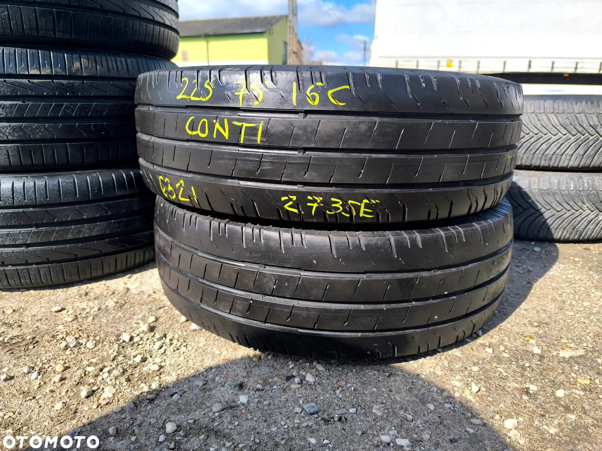 225/75R16C 16 C 121/120R Opony Letnie Lato CONTINENTAL ContiVanContact 200 6,5mm Legnica ALU-RAD 21r. 225/75 - 1
