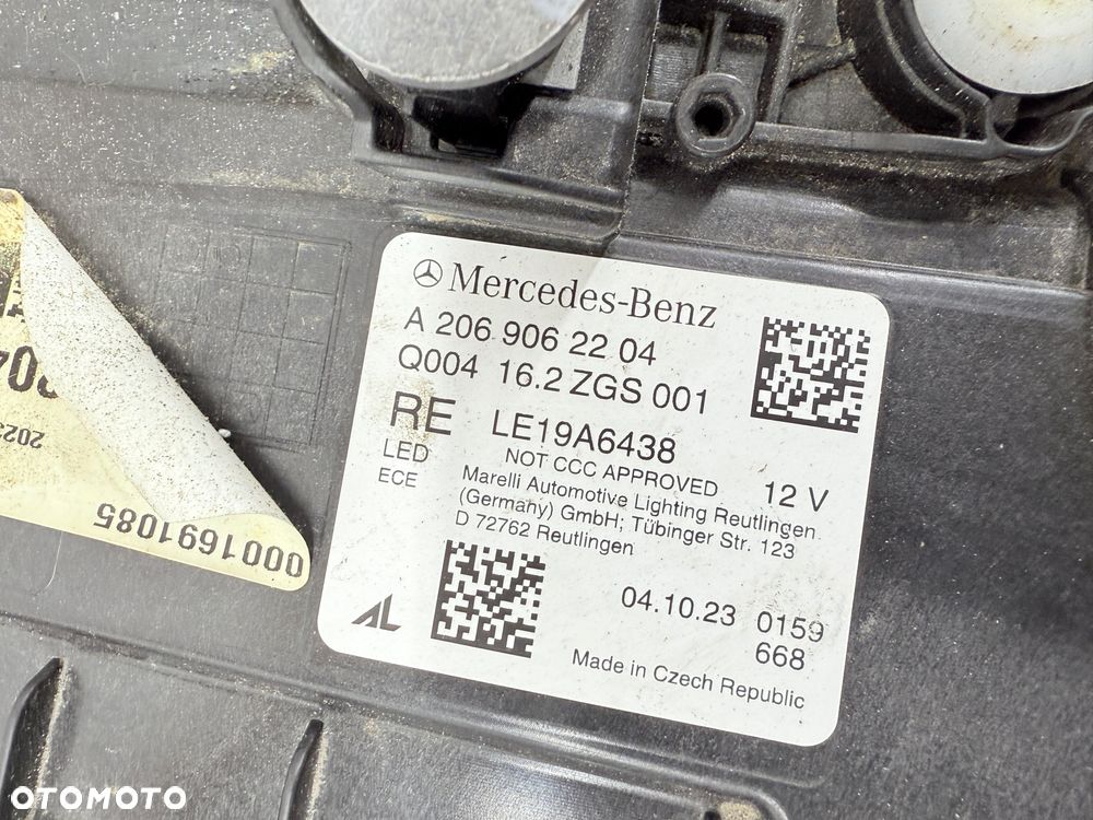 Reflektor lampa prawa C klasa A206 W206 DIGITAL - 4