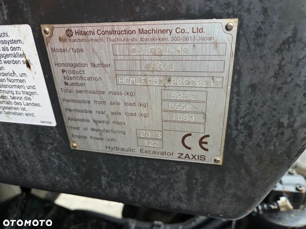 Hitachi Koparka Kołowa HITACHI ZX170W -5B Szybkozłącze Hydrauliczne + 3 łyżki - 6