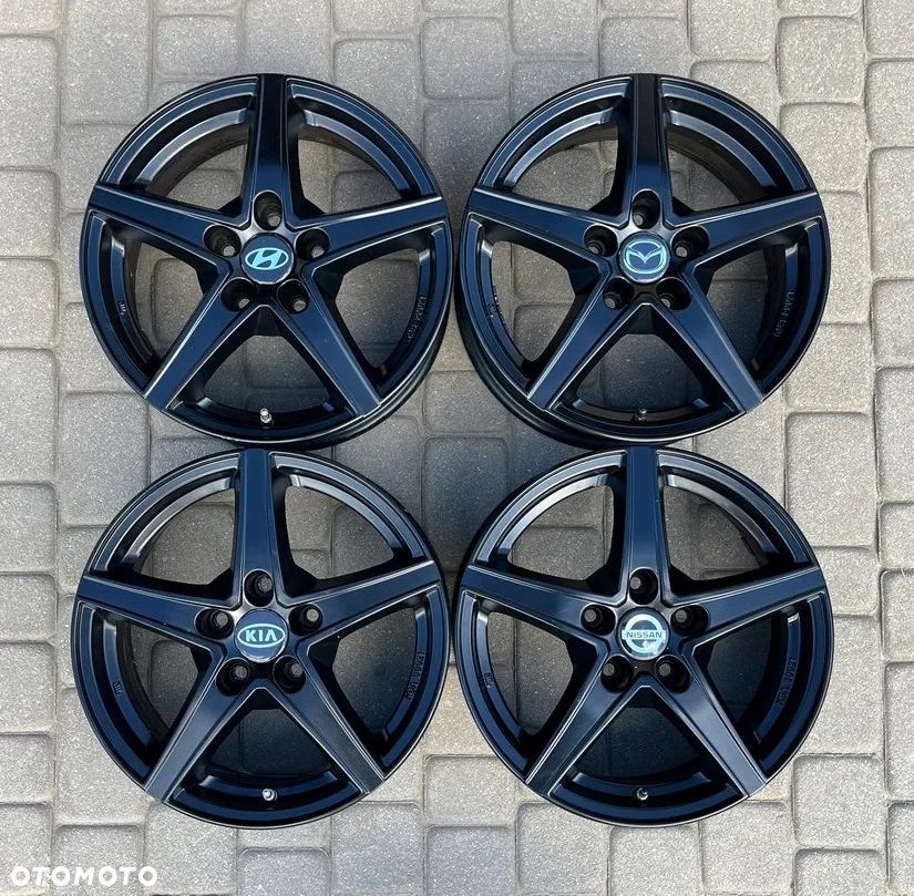 ALUFELGI CZARNE FELGI ALUMINIOWE ALUSY HYUNDAI KIA MAZDA NISSAN TOYOTA MITSUBISHI ET38 5x114,3 6,5Jx16H2 16 - 1