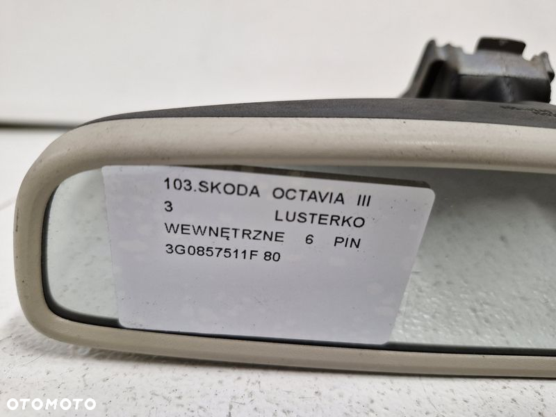 SKODA OCTAVIA 3 III LUSTERKO WEWNĘTRZNE COFANIA ŚRODKOWE 6 PIN 3G0857511F - 3