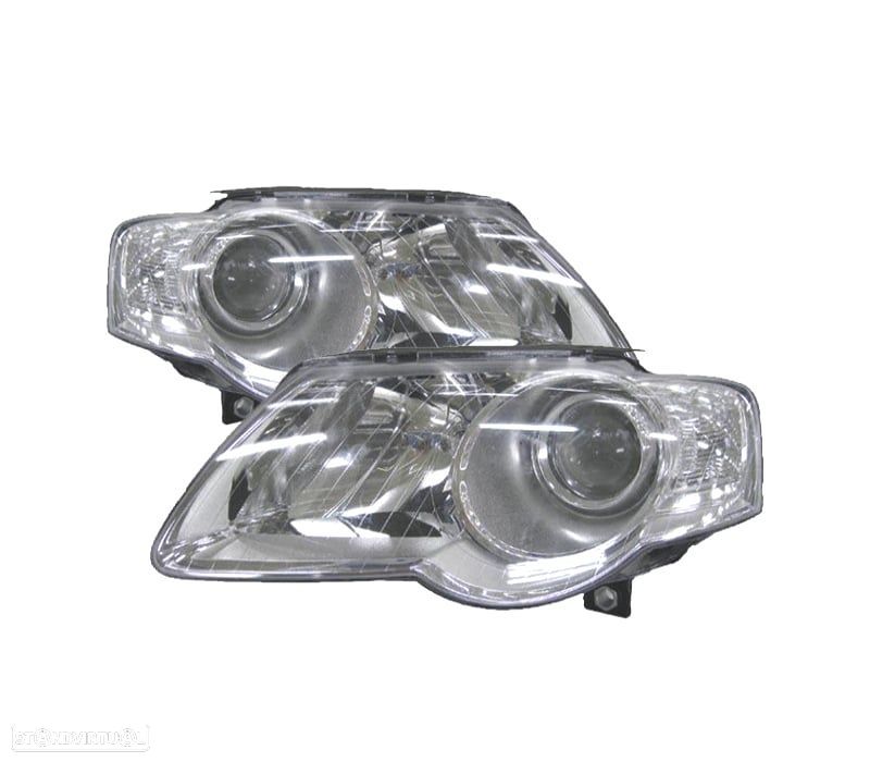 FARÓIS PARA VOLKSWAGEN VW PASSAT 05-10 FUNDO CROMADO V - 1