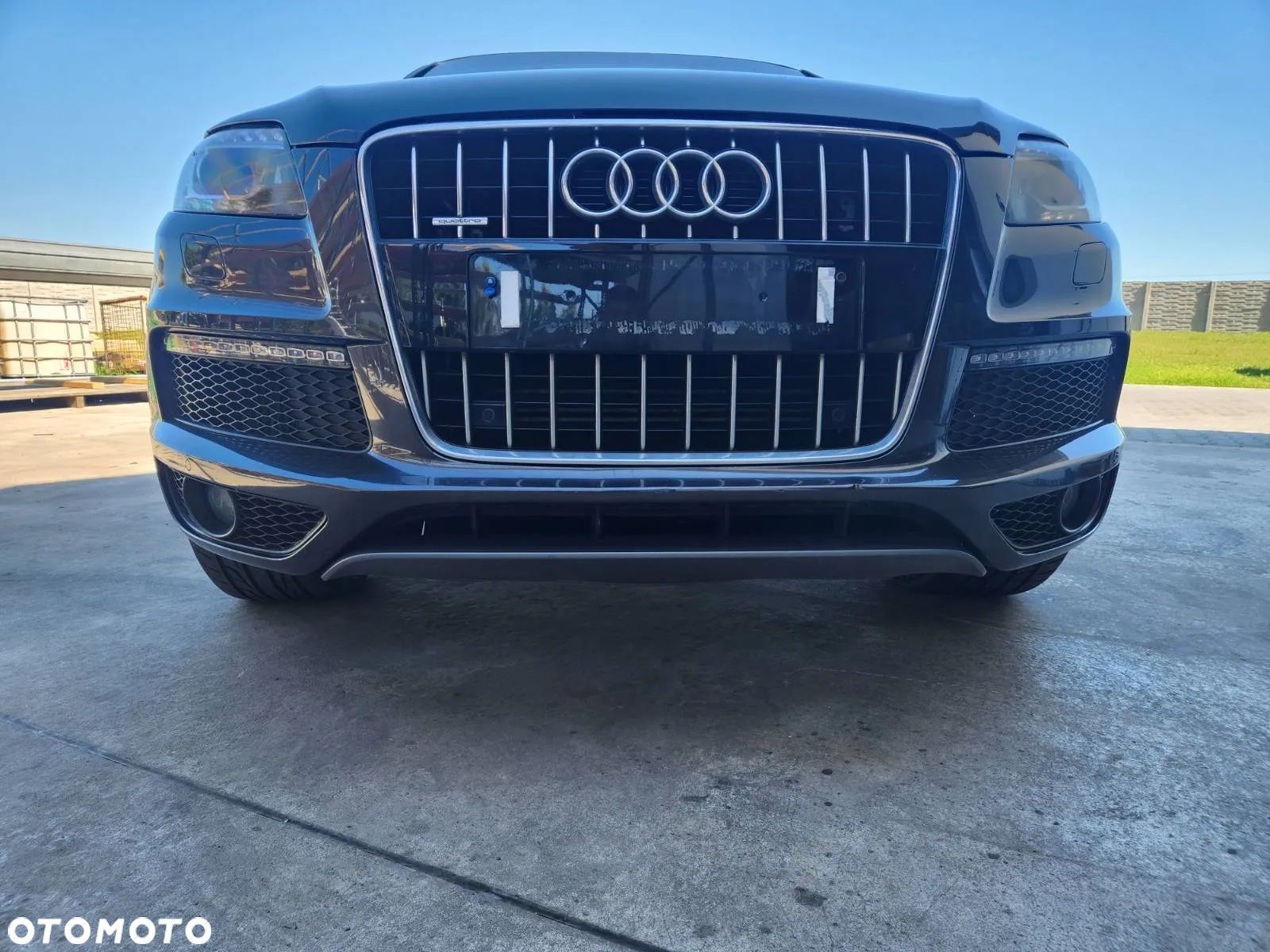 AUDI Q7 4L LIFT 09-15R KOMPLETNY PRZOD 3.0 S-LINE ZDERZAK LAMPY MASKA BLOTNIKI PAS BIALY LZ7L - 1