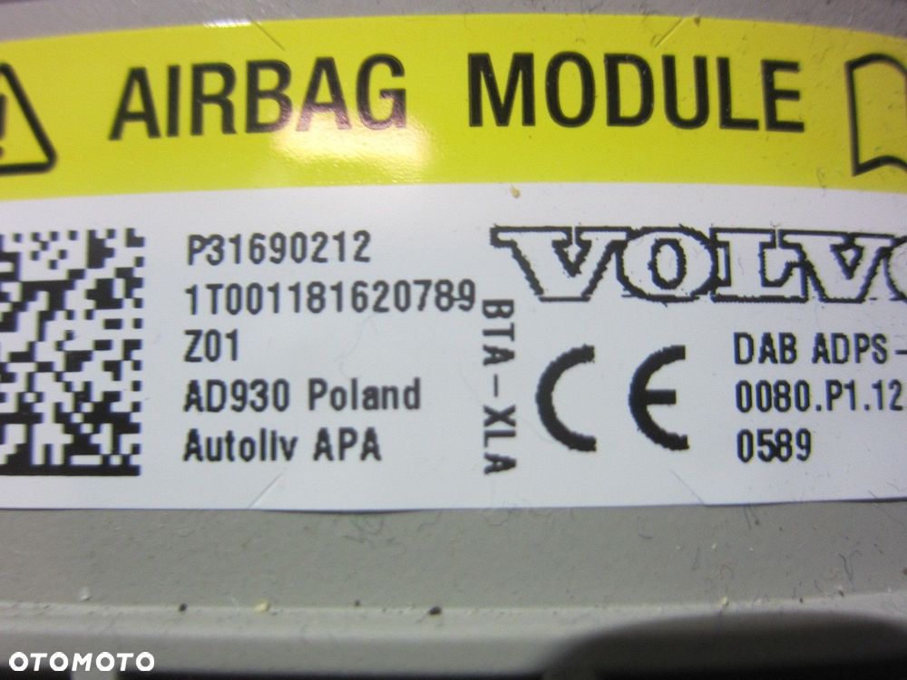 VOLVO XC60 II XC 60 AIRBAG USA PODUSZKA POWIETRZNA KIEROWCY JASNA 31690212 - 9