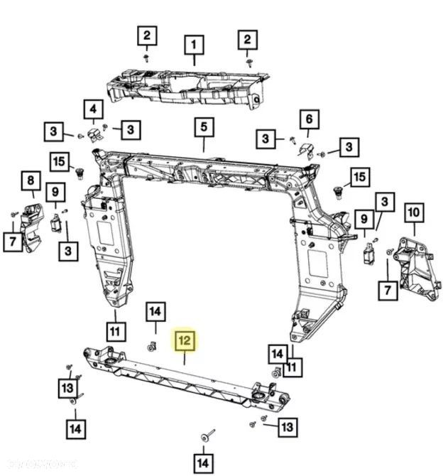 BELKA DOLNA pas przedni dolny wzmocnienie Chrysler Pacifica 2017+ - 3