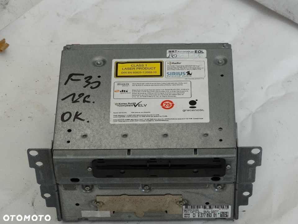 BMW F20 F30 Nawigacja Harman Becker Radio Czytnik CD 9277893 - 2