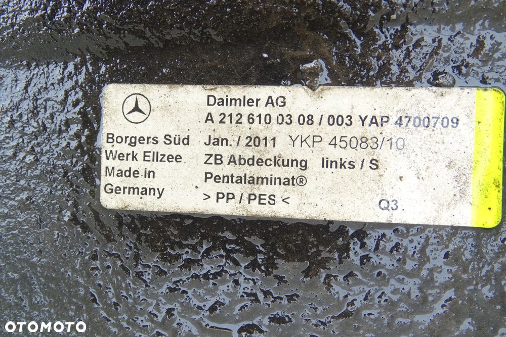 Mercedes E Klasa W212 Oslona podwozia Lewa 2126100308 - 3