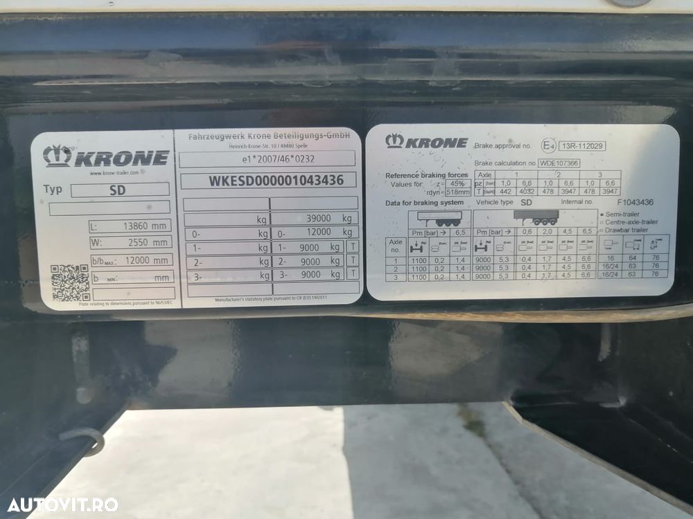 Krone Profi Liner SD Semiremorca prelata culisanta standard, TOP!!! - 25