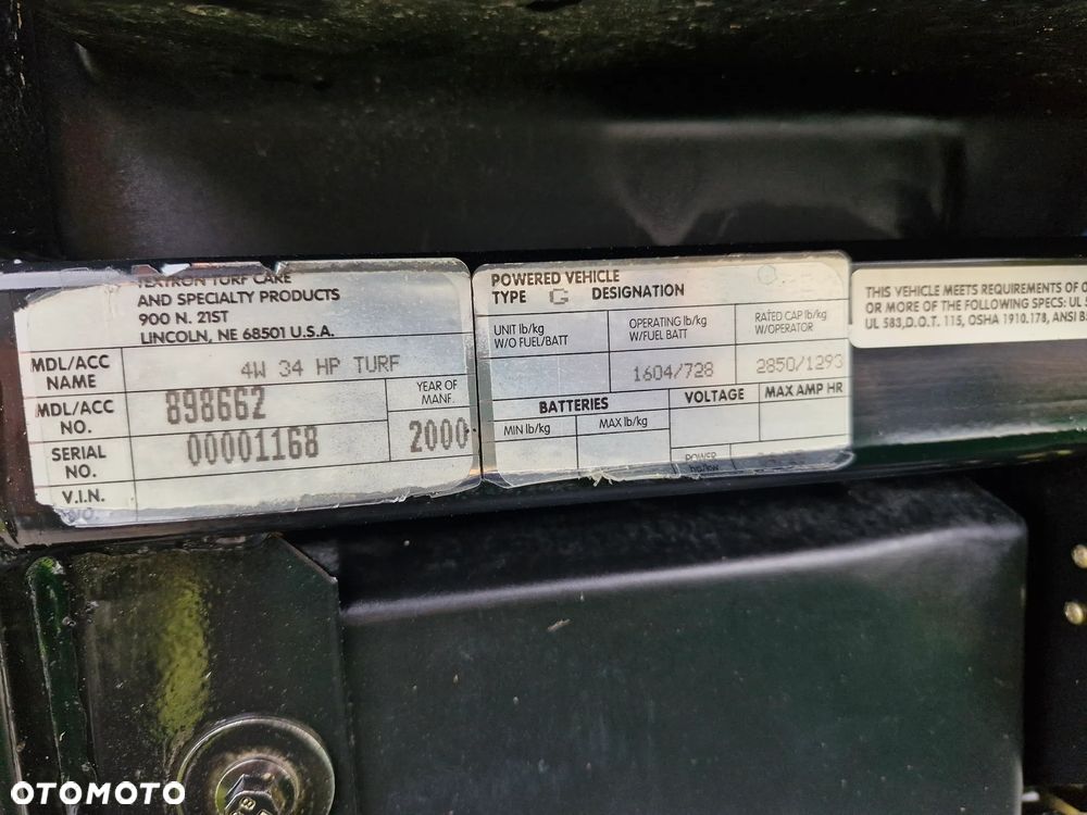 Kubota JACOBSEN RANSOMES TURF TRUCKSTER 34HP CUSHMAN TORO WORKMAN WYWROTKA PIASKARKA BOISKOWA TRAWNIKOWA WYWROTKA WOZIDŁO BUDOWLANE JOHN DEERE GATOR MELEX MULTICAR RINK WIEDENMANN BLEC - 30