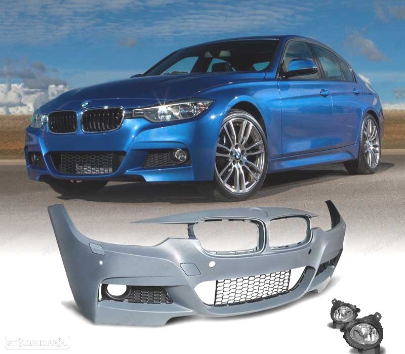 PÁRA-CHOQUES FRONTAL BMW F30 F31 LOOK M COM PDC + FAROIS NEVOEIRO - 1