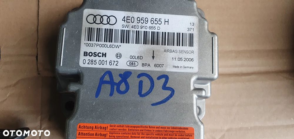 Konsola poduszki pasy AIRBAG sensor zestaw naprawczy Audi A8 D3 - 11