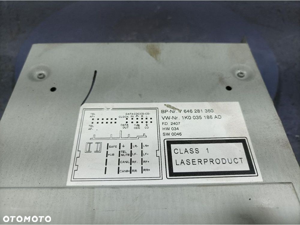 VW TOURAN I LIFT RADIO RADIOODTWARZACZ CD 1K0035186AD - 5
