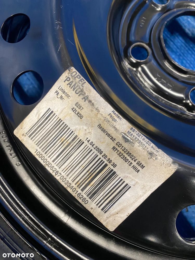 KOŁO ZAPASOWE DOJAZDOWE 17" 5x120 67,1mm OPEL INSIGNIA A KOMPLET ZESTAW NAPRAWCZY LEWAREK GAŚNICA TRÓJKĄT OPONA CONTINENTAL T125/70R17  RT13235015 - 5