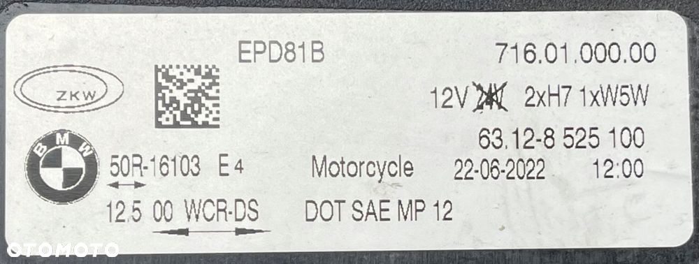 BMW R1200GS R 1200 GS K50 K51 LAMPA PRZÓD PRZEDNIA 8525100 22.06.22 12:00 - 4