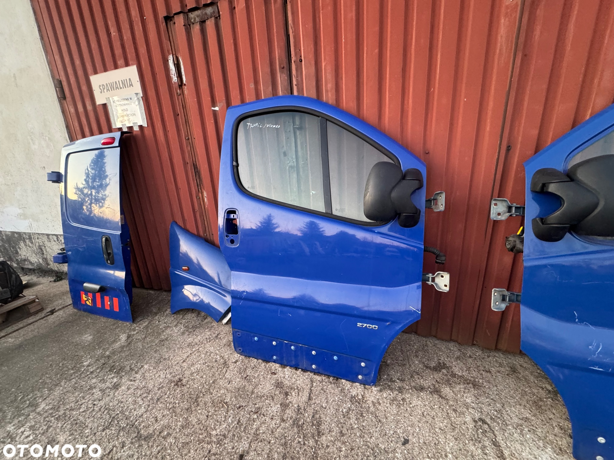 Opel movano renault trafic błotnik prawy drzwi przód przednie prawe lewe niebieskie niebieski tył tylne lewe skrzydło drzwi tylne tył - 5
