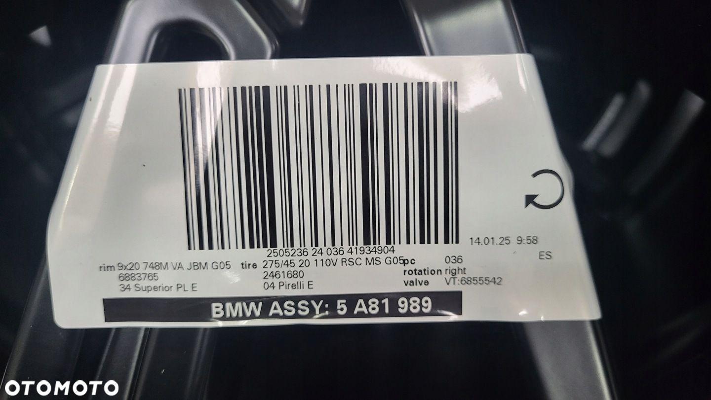 Zimowe 20 ORYGINAŁ BMW X5 G05 X6 G06 748M Nowe LCI Performance - 11
