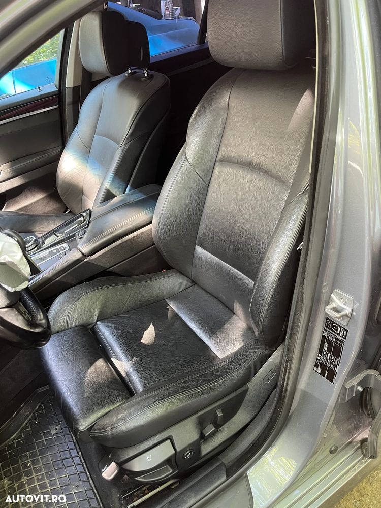Interior complet piele negru Bmw Seria 5 F11 break non facelift 2011 semi electric incalzire Europa - 3