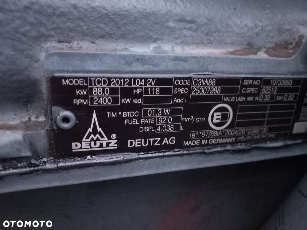 Silnik DEUTZ AG TCD 2012 L04 2V,88KW ,WAŁ,BLOK,GŁOWICA,pompowtryski,04204326,turbina, BF 4M 2012, 74,9KW.MISKA,kolektor,regulator obrotów,merlo,koło zamachowe,7273490 ,1162101,03580301 ,057365, 04288542, 04206972, 6927,04299327RY, 7273490XB. - 6