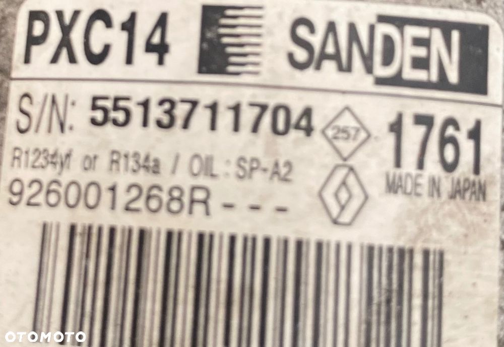 Renault Megane IV Tallisman Scenic DACIA DUSTER 1 I 2 II 1.6 16V sce 1.3 tce POMPA KOMPRESOR SPRĘŻARKA KLIMATYZACJI 926001268R - 9